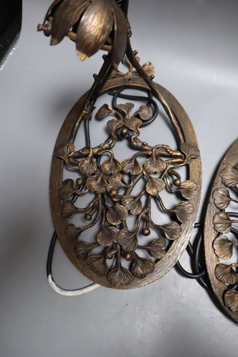 A pair of Muller Freres Luneville wall lights, 29cm